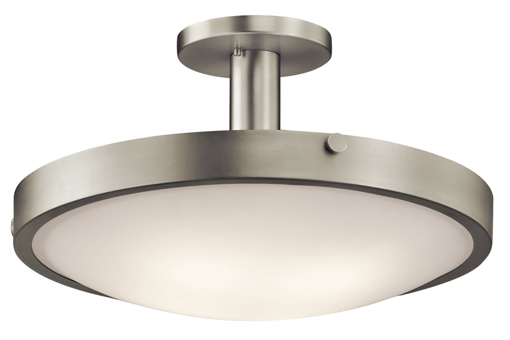 Kichler 42246NI Four Light Semi Flush Mount, Brushed Nickel