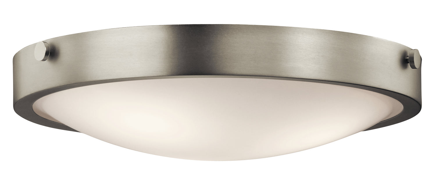 Kichler 42275NI Three Light Flush Mount, Brushed Nickel