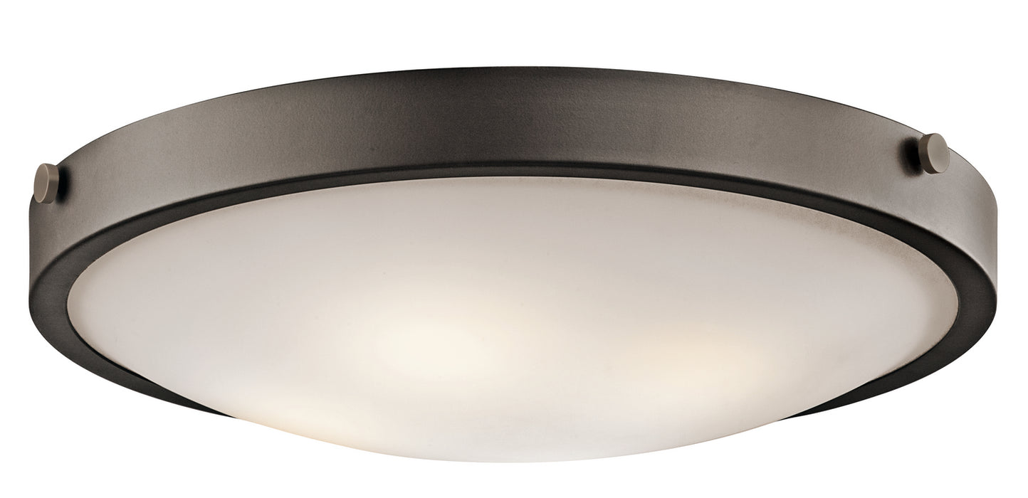 Kichler 42276OZ Four Light Flush Mount, Olde Bronze