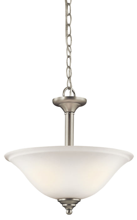 Kichler 3694NIW Two Light Pendant/Semi Flush Mount, Brushed Nickel