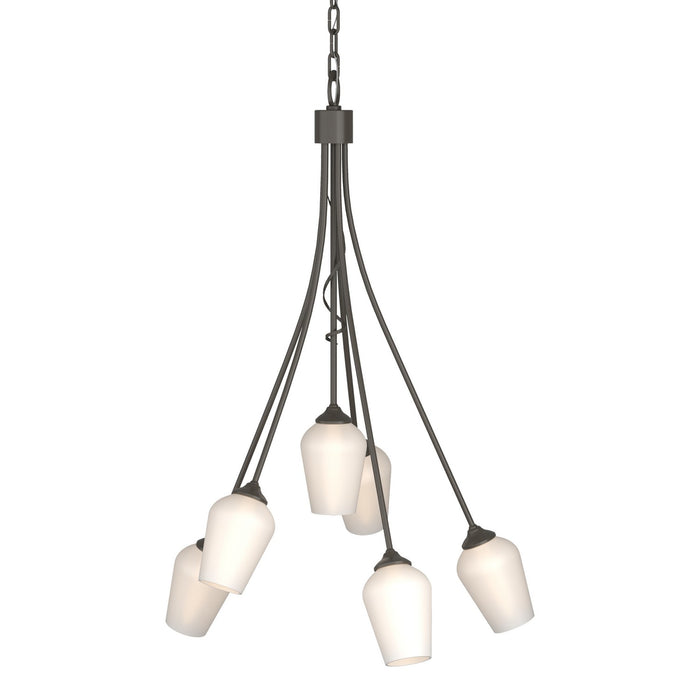 Hubbardton Forge 103043-SKT-07-GG0303 Six Light Chandelier, Dark Smoke