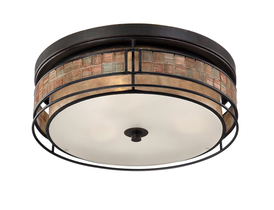 Quoizel MCLG1616RC Three Light Flush Mount, Renaissance Copper