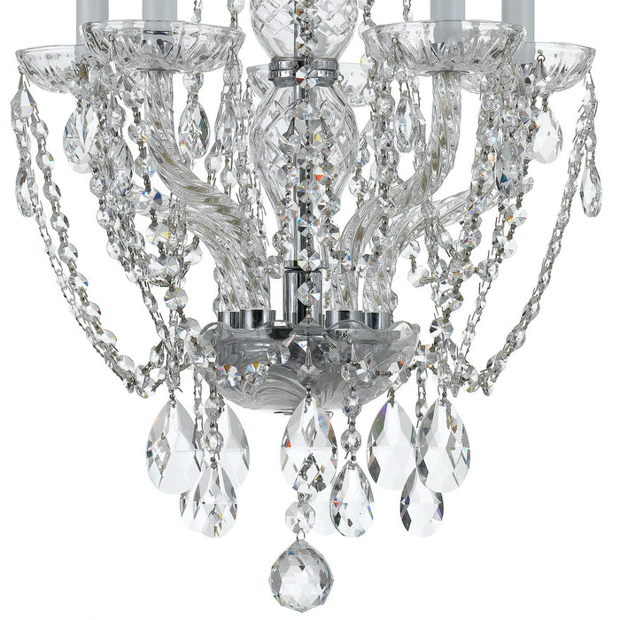 Crystorama 1129-CH-CL-S Five Light Mini Chandelier, Polished Chrome