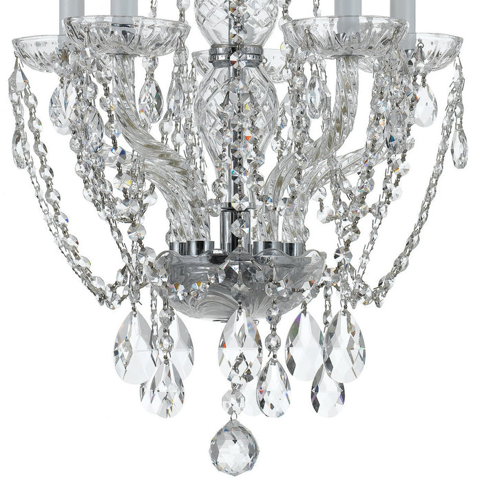 Crystorama 1129-CH-CL-SAQ Five Light Mini Chandelier, Polished Chrome