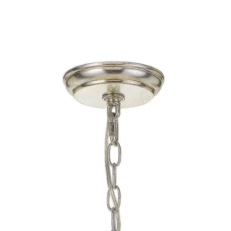 Crystorama 425-SA Five Light Chandelier, Antique Silver