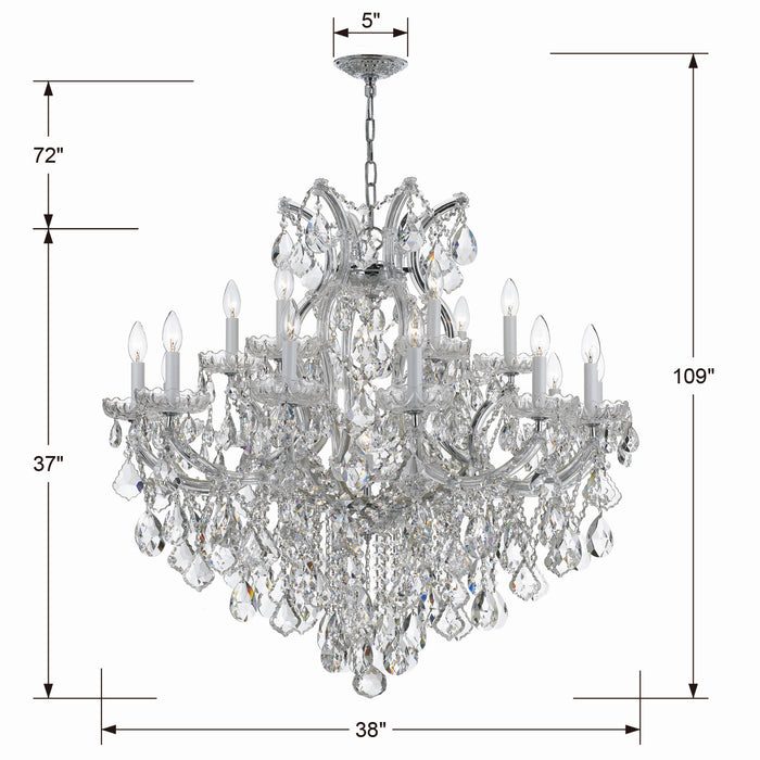 Crystorama 4418-CH-CL-S 19 Light Chandelier, Polished Chrome