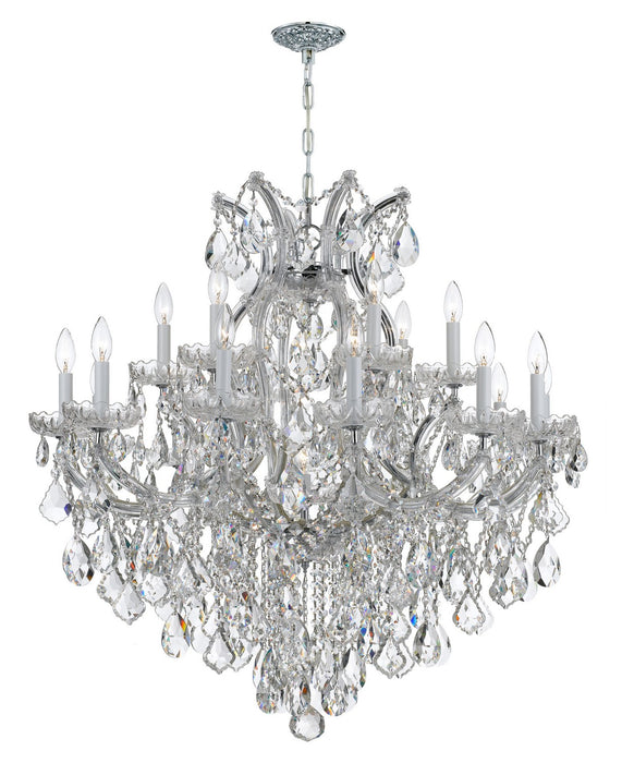 Crystorama 4418-CH-CL-SAQ 19 Light Chandelier, Polished Chrome