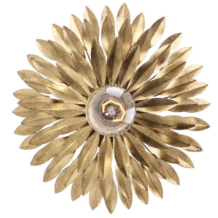 Crystorama 500-GA One Light Flush Mount, Antique Gold