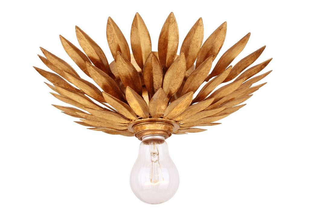Crystorama 500-GA One Light Flush Mount, Antique Gold