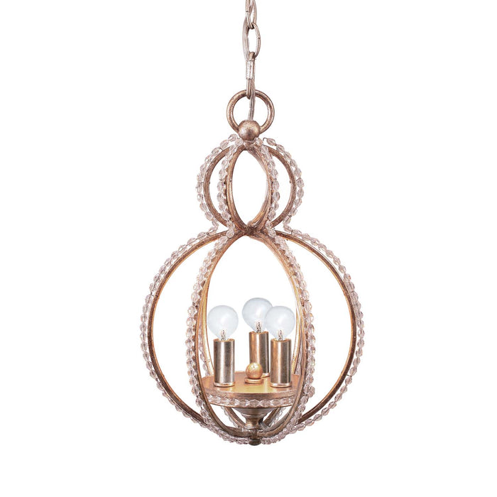 Crystorama 6760-DT Three Light Mini Chandelier, Distressed Twilight