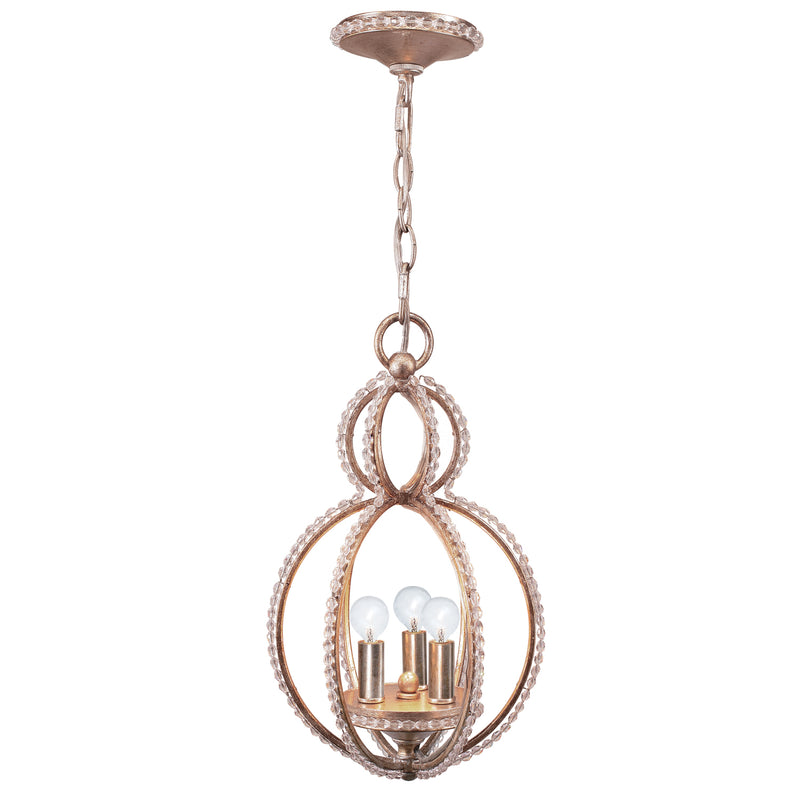 Crystorama 6760-DT Three Light Mini Chandelier, Distressed Twilight