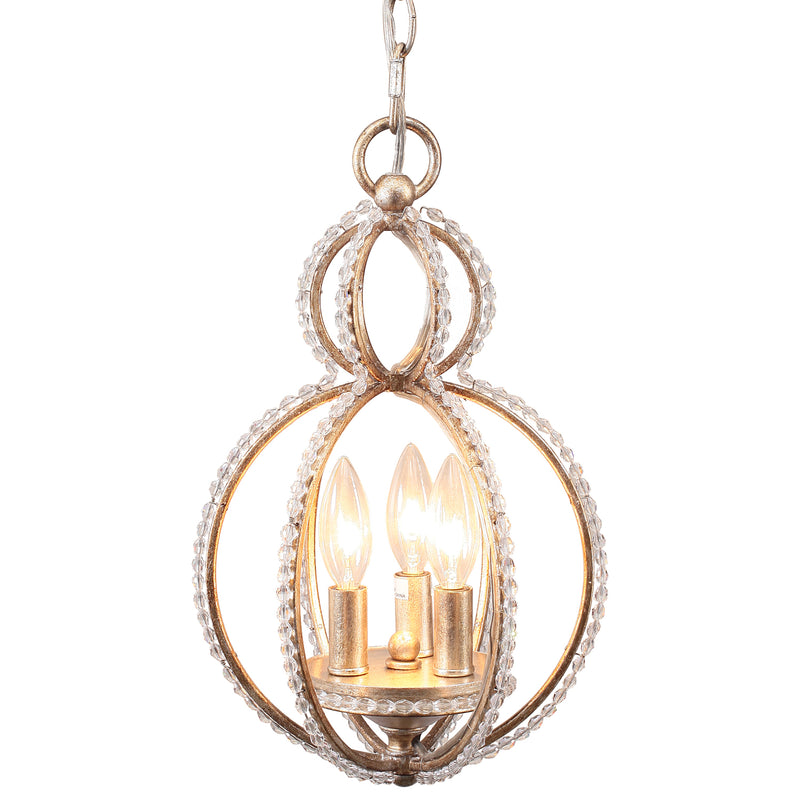 Crystorama 6760-DT Three Light Mini Chandelier, Distressed Twilight
