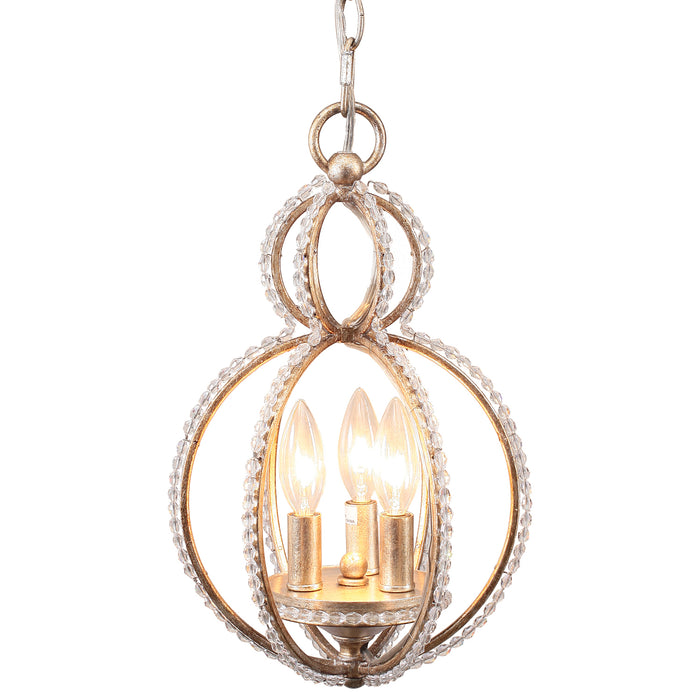 Crystorama 6760-DT Three Light Mini Chandelier, Distressed Twilight