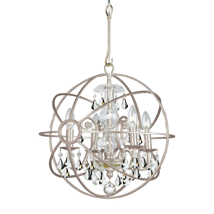 Crystorama 9025-OS-CL-MWP Four Light Mini Chandelier, Olde Silver