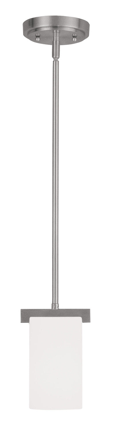 Livex Lighting 1321-91 One Light Mini Pendant, Brushed Nickel