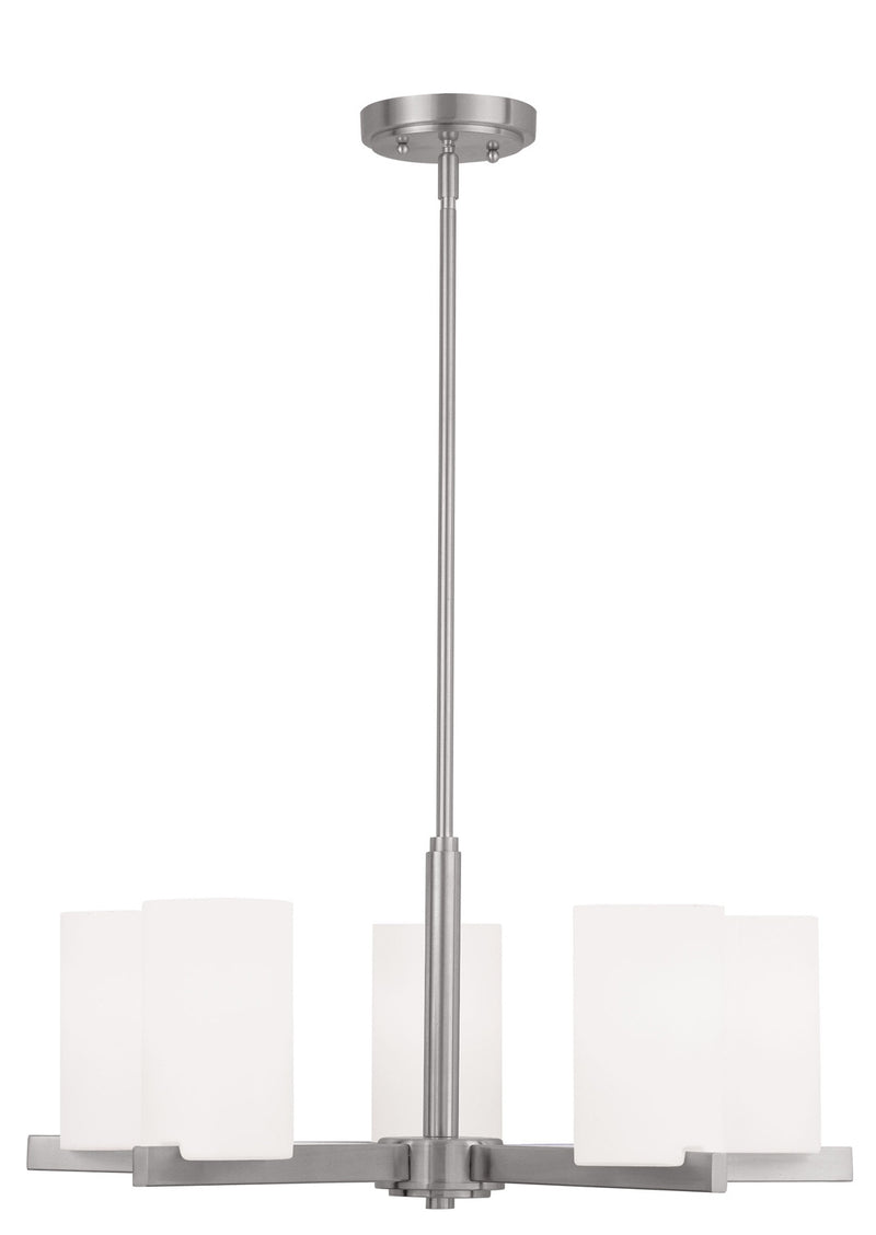 Livex Lighting 1325-91 Five Light Chandelier, Brushed Nickel