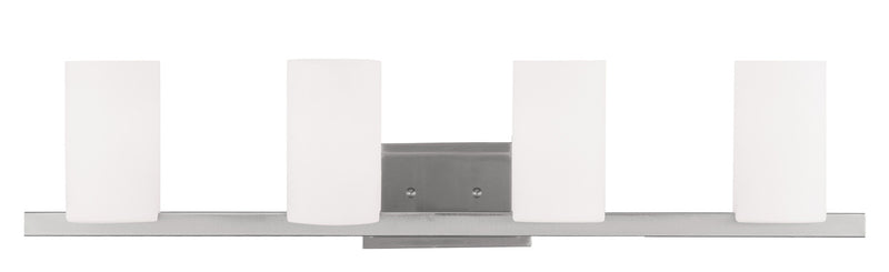 Livex Lighting 1334-91 Four Light Bath Vanity, Brushed Nickel