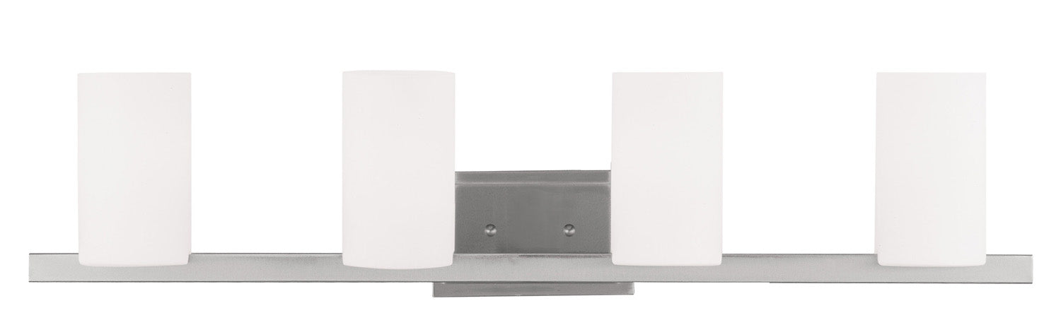 Livex Lighting 1334-91 Four Light Bath Vanity, Brushed Nickel