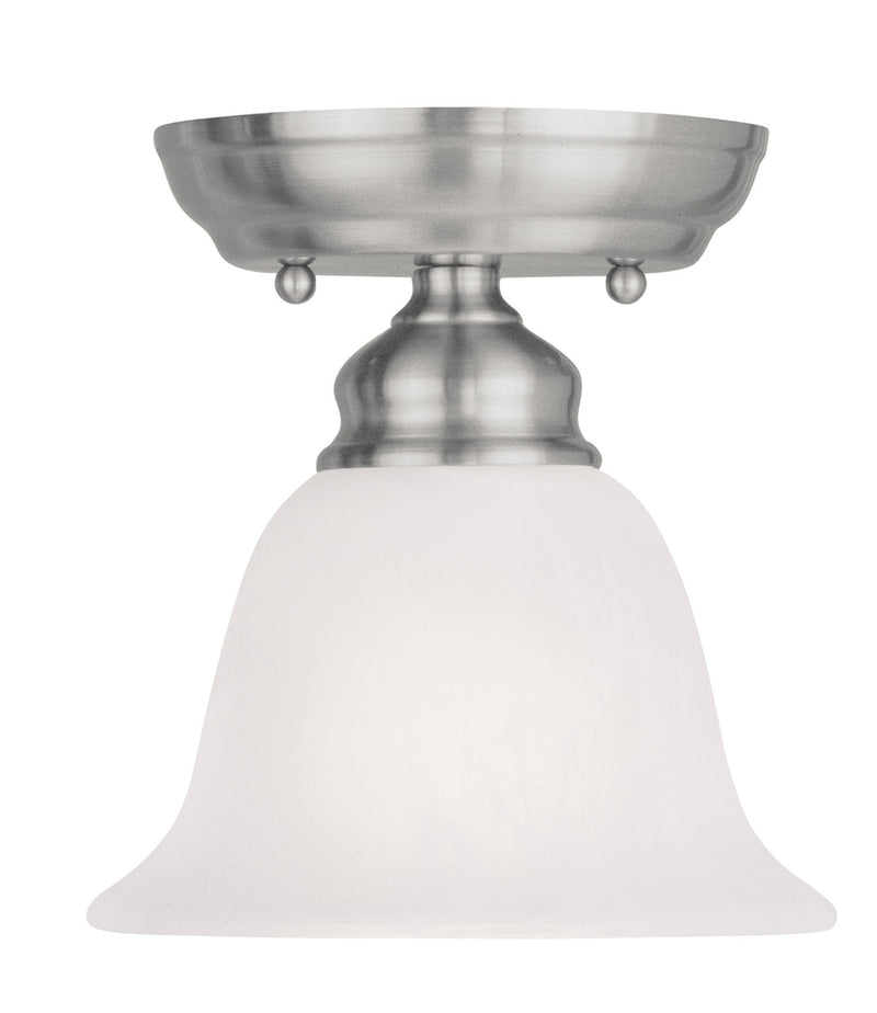 Livex Lighting 1350-91 One Light Ceiling Mount, Brushed Nickel