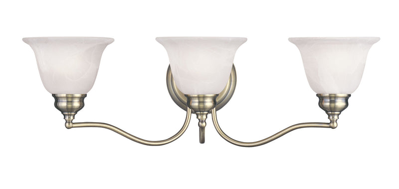 Livex Lighting 1353-01 Three Light Bath Vanity, Antique Brass