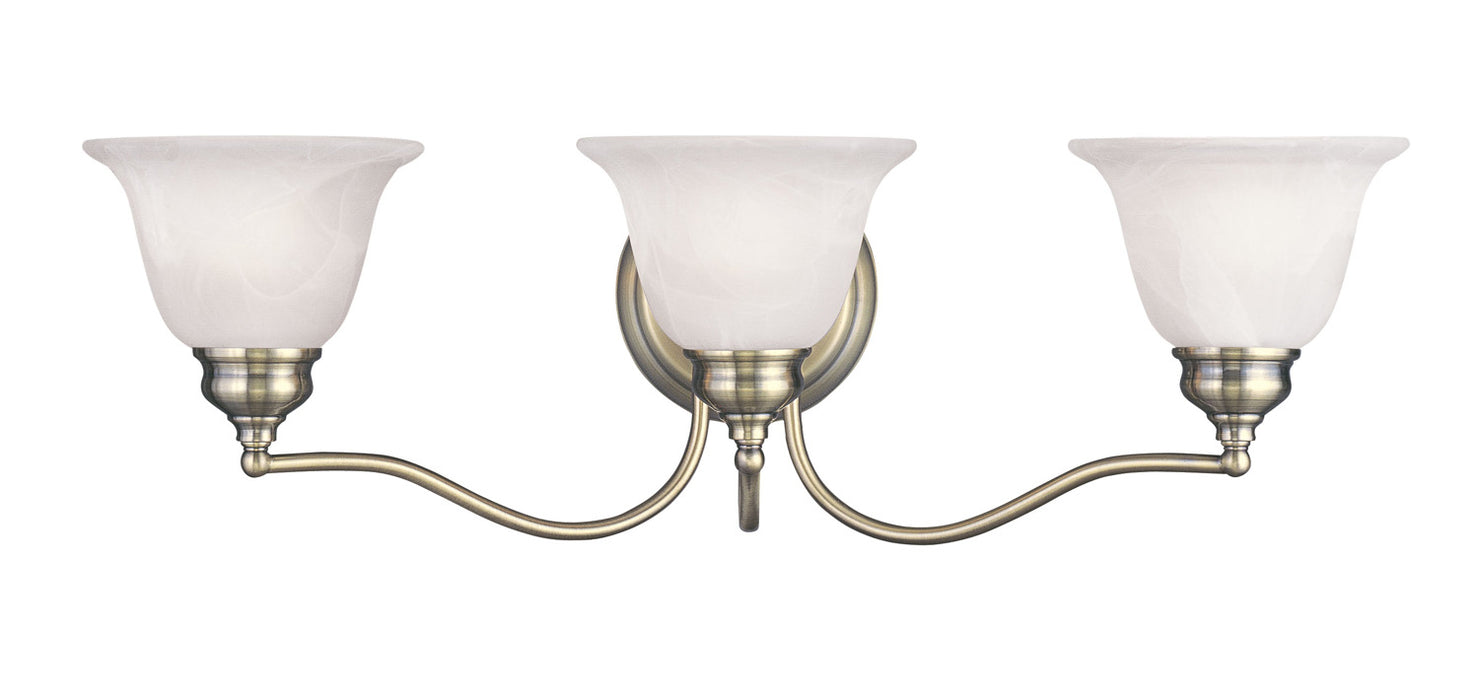 Livex Lighting 1353-01 Three Light Bath Vanity, Antique Brass