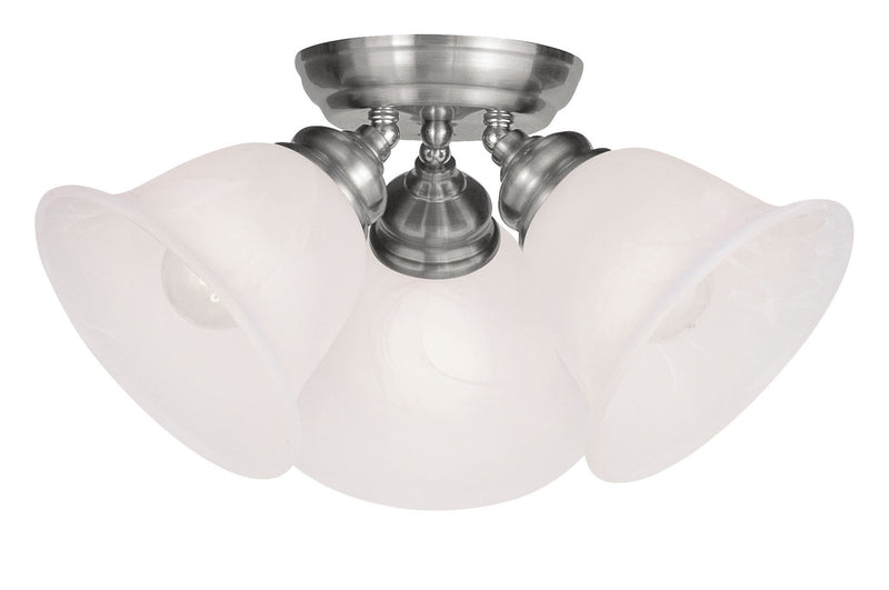Livex Lighting 1358-91 Three Light Ceiling Mount, Brushed Nickel