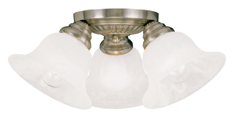 Livex Lighting 1529-01 Three Light Ceiling Mount, Antique Brass