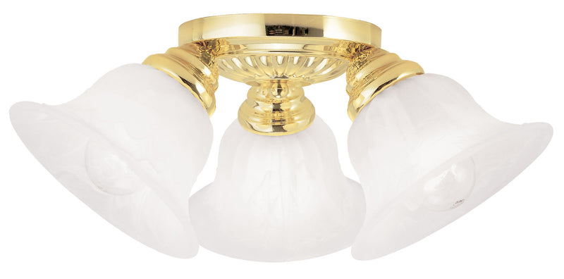 Livex Lighting 1529-02 Three Light Ceiling Mount, Polished Brass