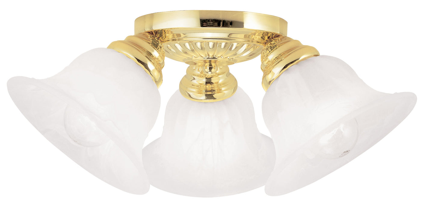 Livex Lighting 1529-02 Three Light Ceiling Mount, Polished Brass