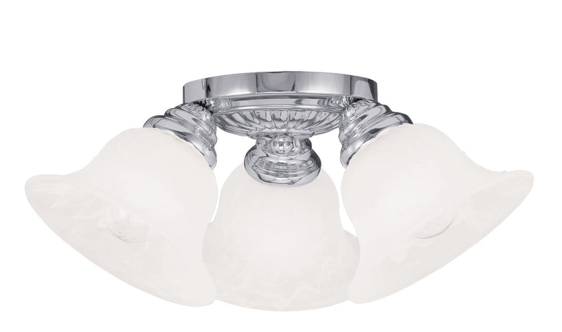 Livex Lighting 1529-05 Three Light Ceiling Mount, Polished Chrome