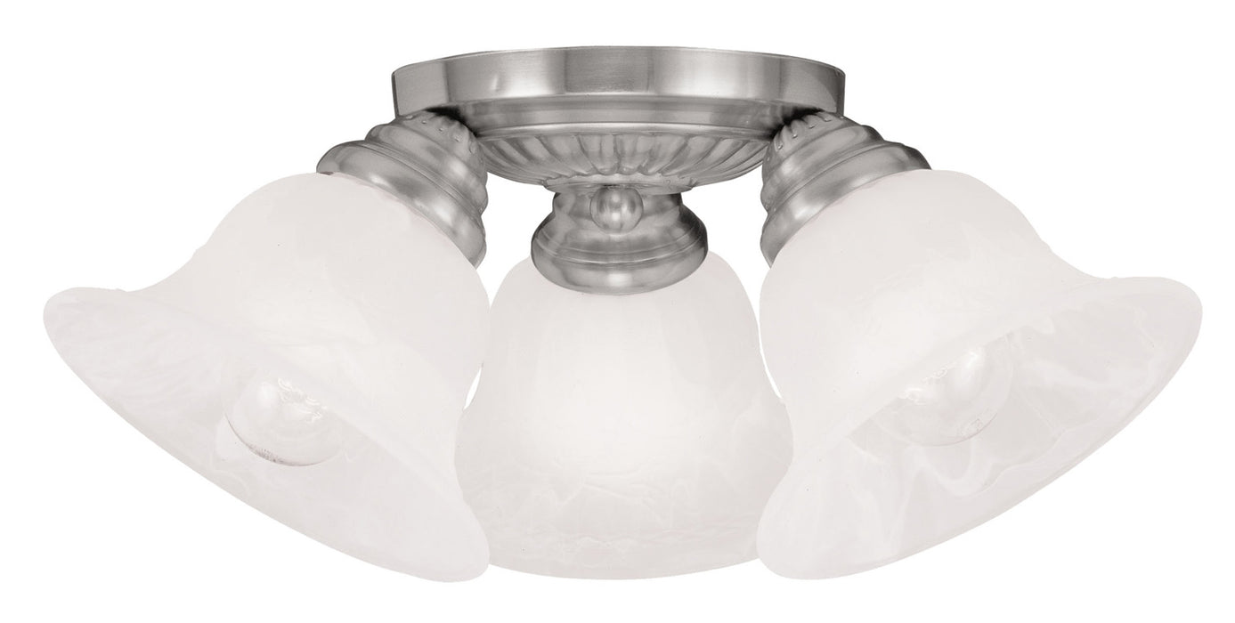 Livex Lighting 1529-91 Three Light Ceiling Mount, Brushed Nickel