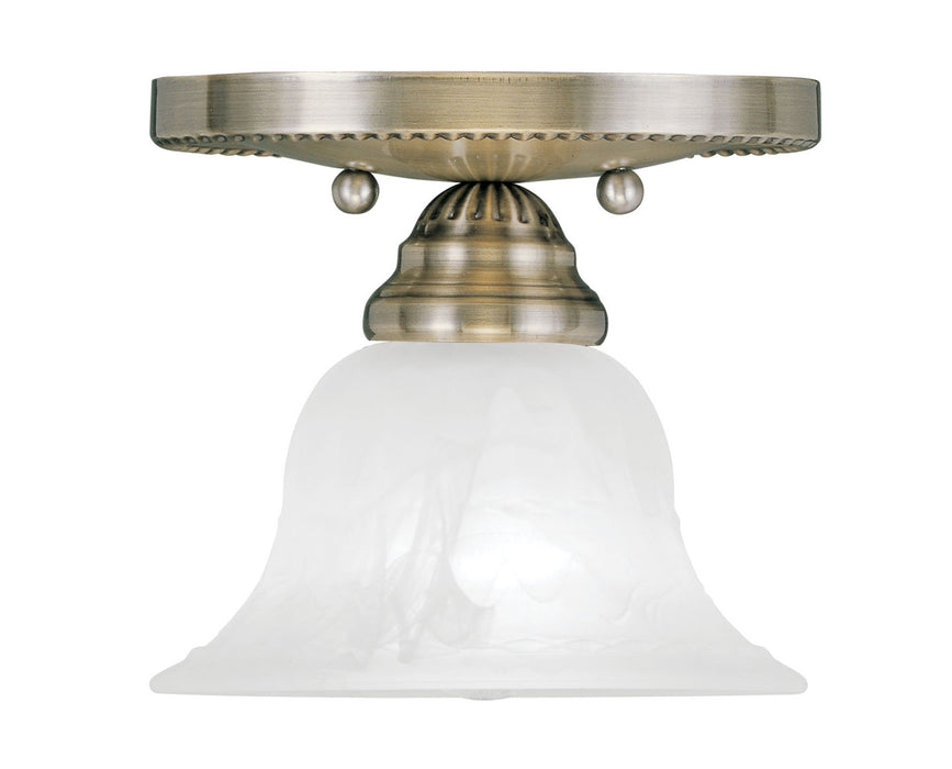 Livex Lighting 1530-01 One Light Ceiling Mount, Antique Brass
