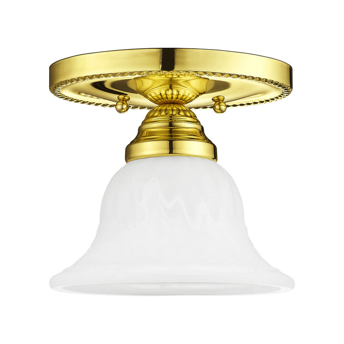 Livex Lighting 1530-02 One Light Ceiling Mount, Polished Brass