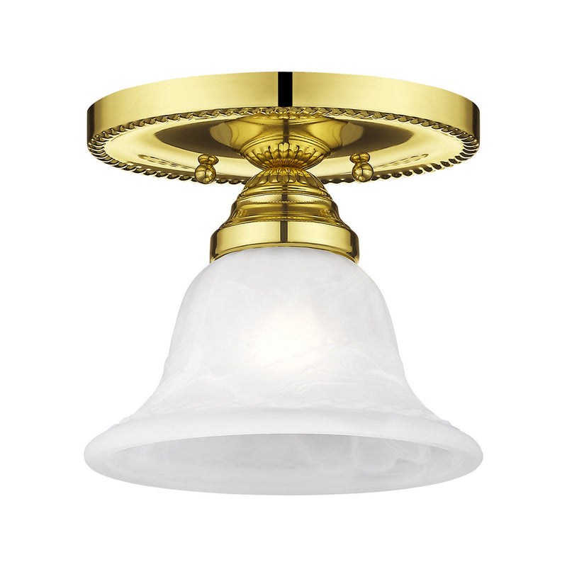 Livex Lighting 1530-02 One Light Ceiling Mount, Polished Brass