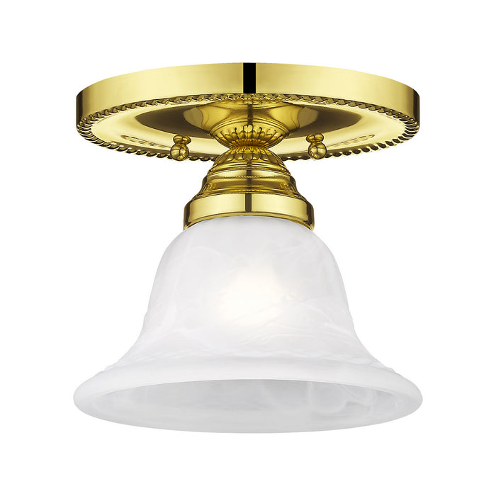Livex Lighting 1530-02 One Light Ceiling Mount, Polished Brass