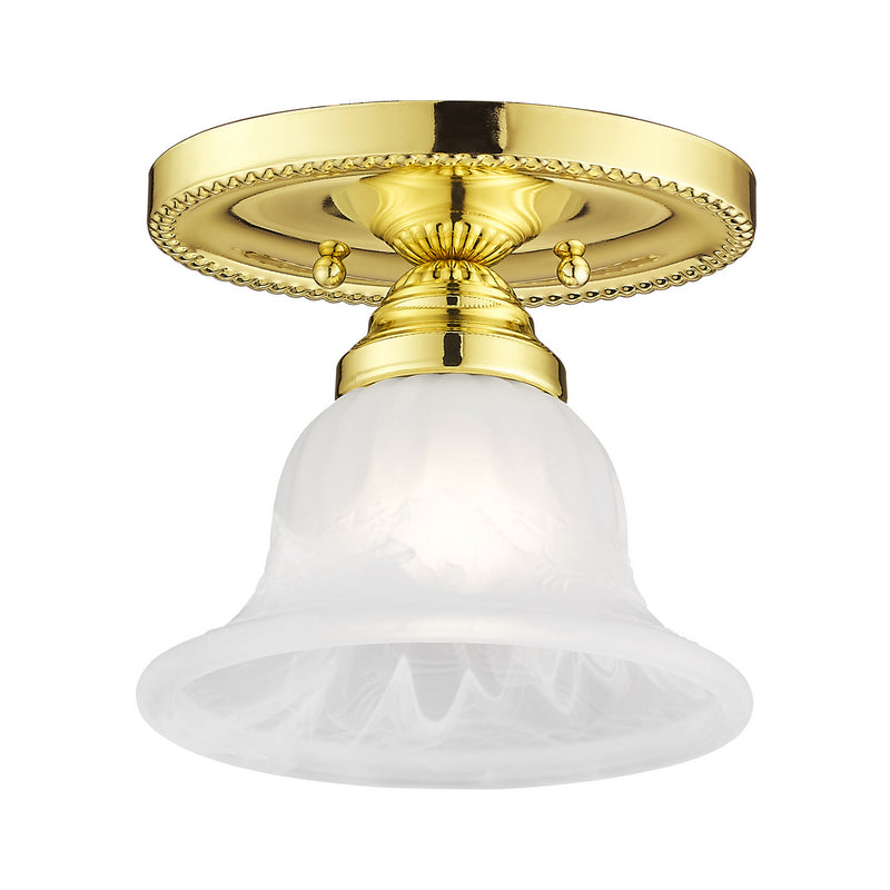 Livex Lighting 1530-02 One Light Ceiling Mount, Polished Brass