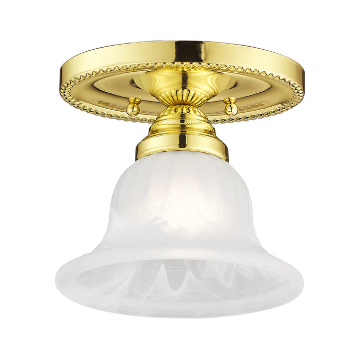 Livex Lighting 1530-02 One Light Ceiling Mount, Polished Brass