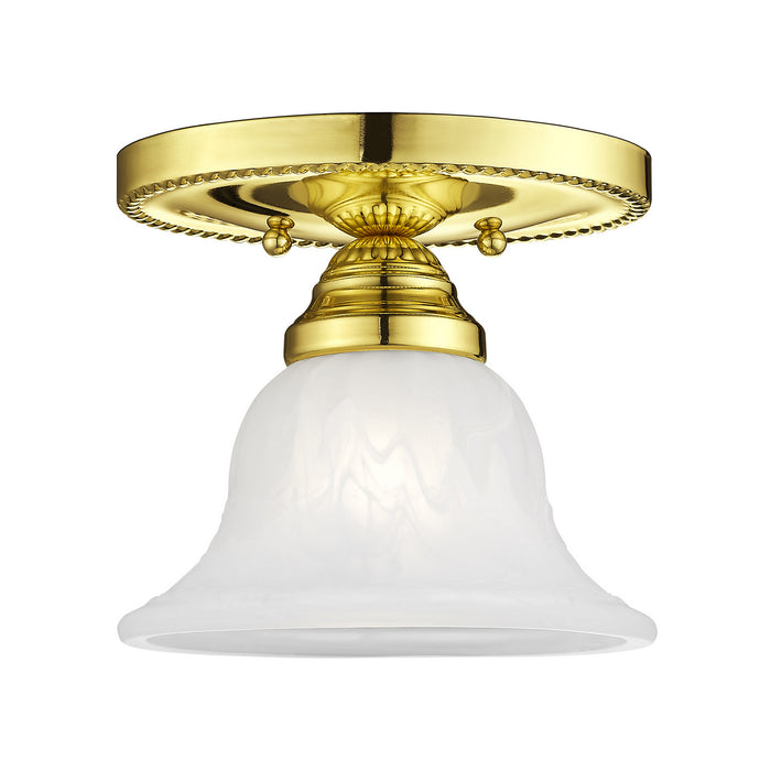 Livex Lighting 1530-02 One Light Ceiling Mount, Polished Brass