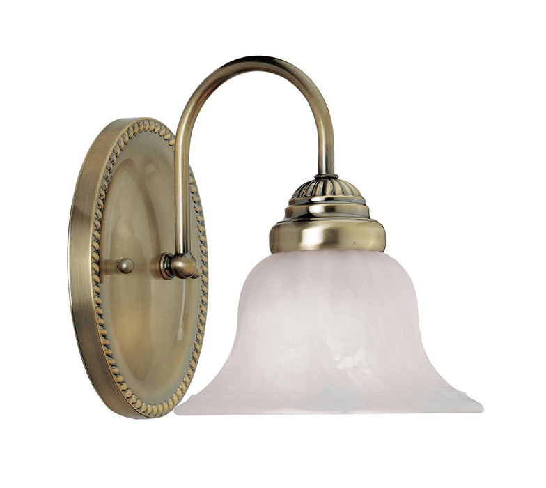 Livex Lighting 1531-01 One Light Bath Vanity, Antique Brass