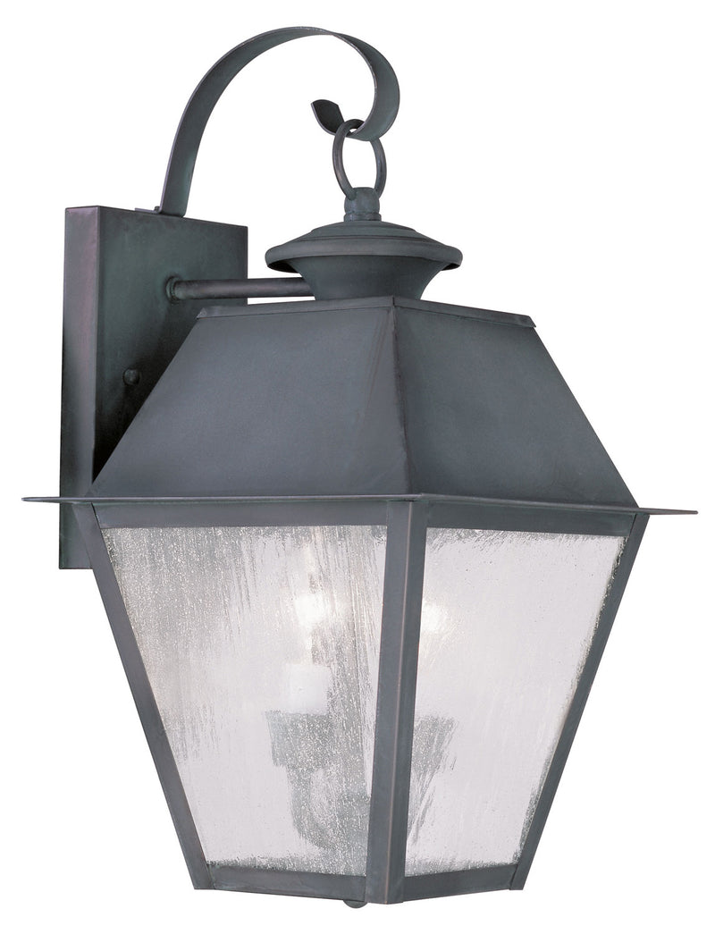Livex Lighting 2165-61 Two Light Outdoor Wall Lantern, Charcoal