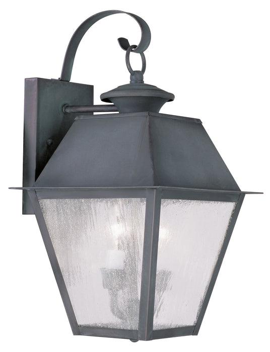 Livex Lighting 2165-61 Two Light Outdoor Wall Lantern, Charcoal
