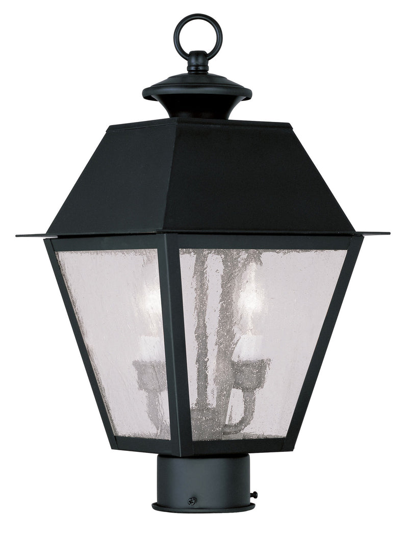 Livex Lighting 2166-04 Two Light Outdoor Post Lantern, Black