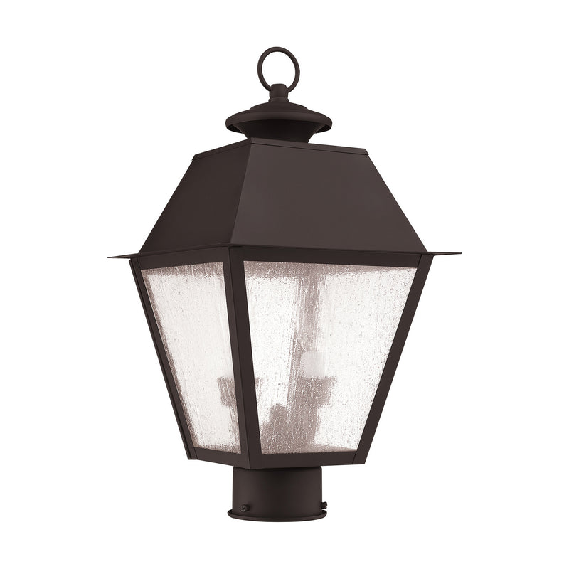 Livex Lighting 2166-07 Two Light Outdoor Post Lantern, Bronze