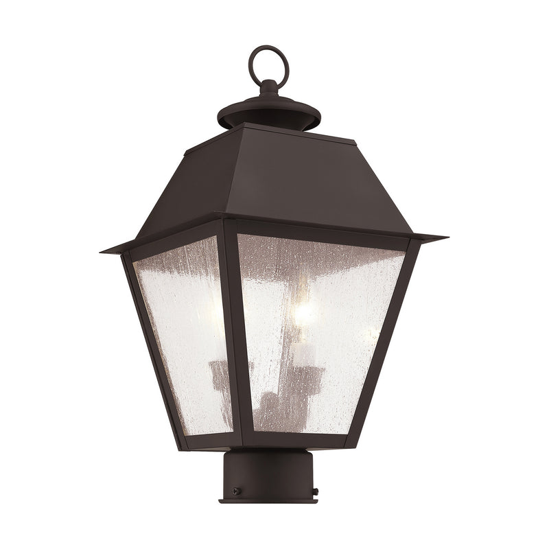 Livex Lighting 2166-07 Two Light Outdoor Post Lantern, Bronze