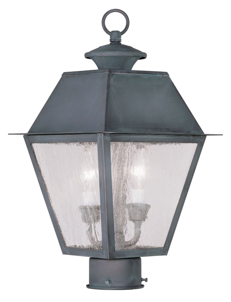 Livex Lighting 2166-61 Two Light Outdoor Post Lantern, Charcoal