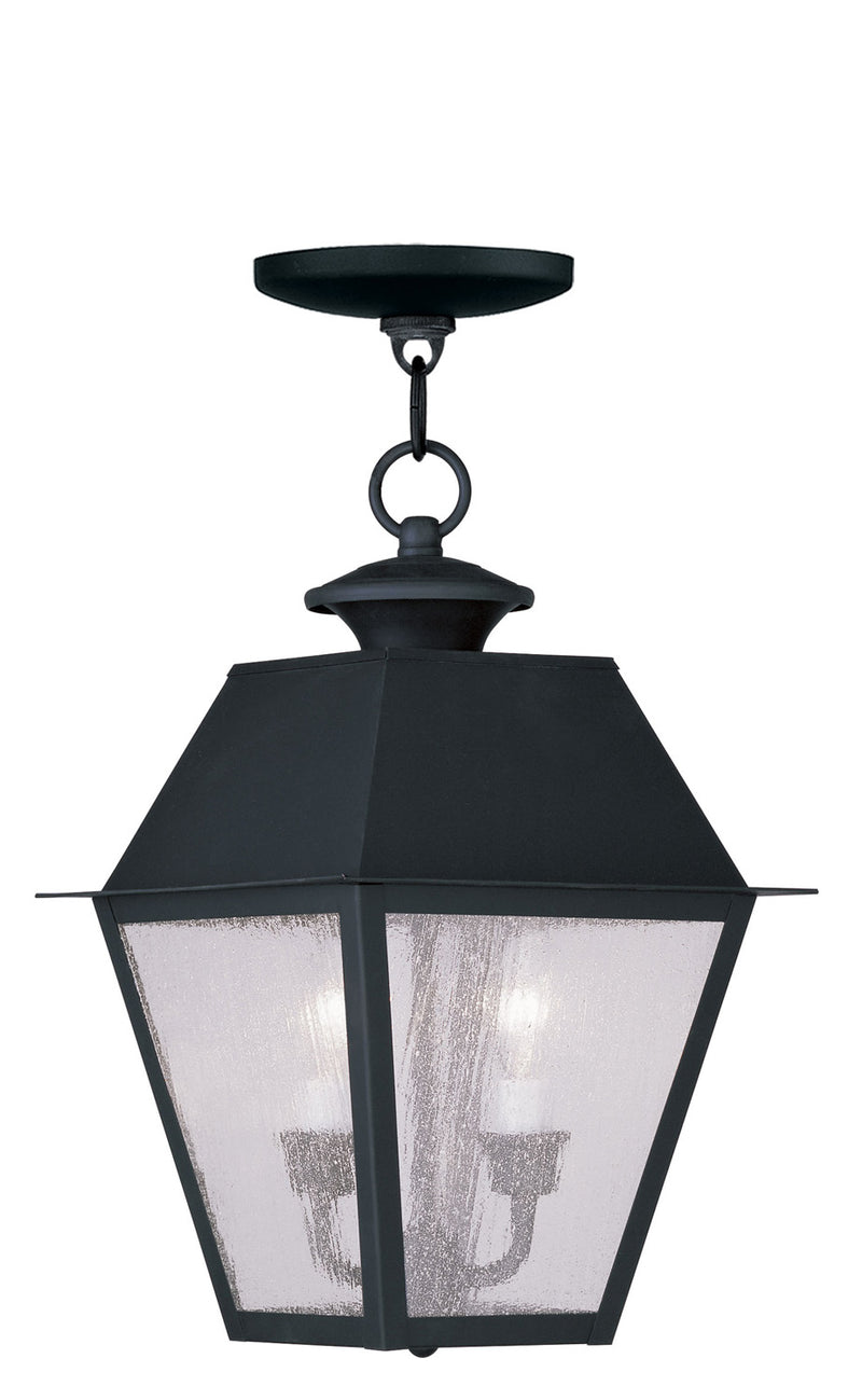Livex Lighting 2167-04 Two Light Outdoor Pendant, Black
