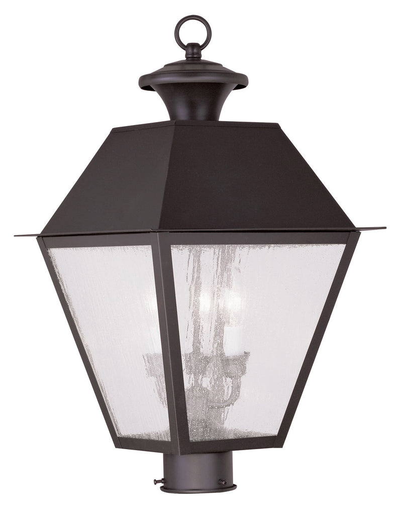 Livex Lighting 2169-07 Three Light Post-Top Lanterm, Bronze