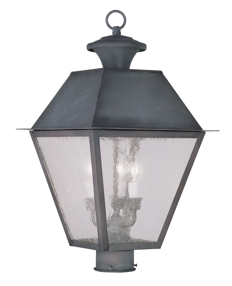 Livex Lighting 2169-61 Three Light Post-Top Lanterm, Charcoal