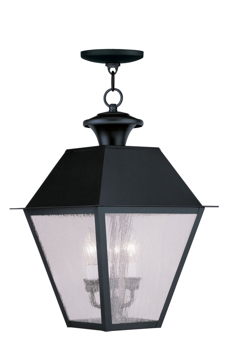 Livex Lighting 2170-04 Three Light Outdoor Pendant, Black
