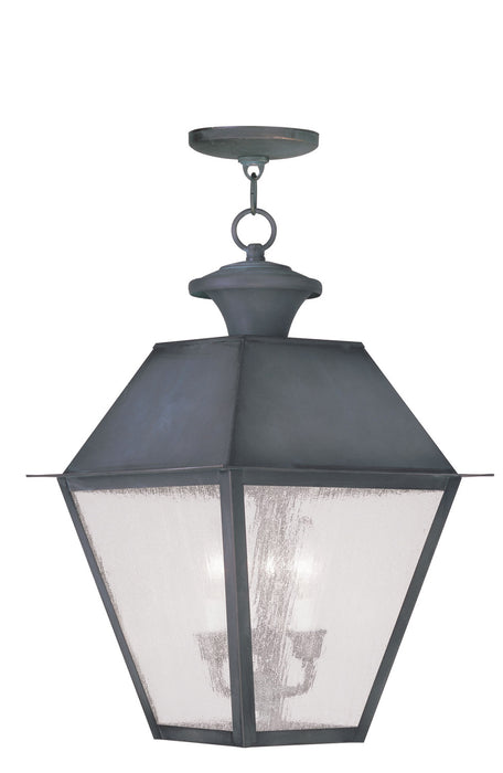 Livex Lighting 2170-61 Three Light Outdoor Pendant, Charcoal